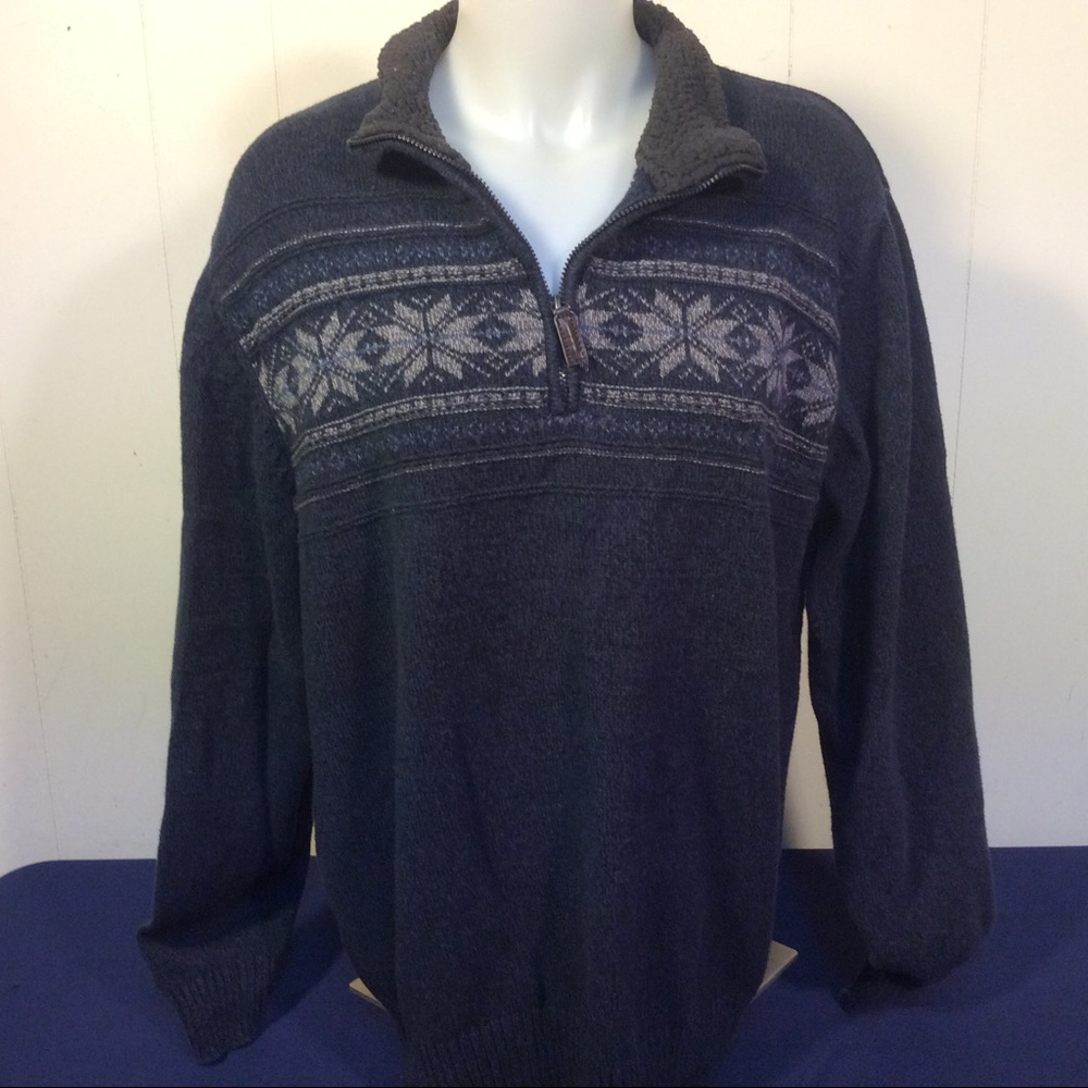 Tricot St Raphael womens 1/4 zip cotton sweater size large